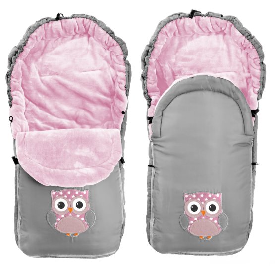 Dječja jakna od flisa Owl - sivo-ružičasta