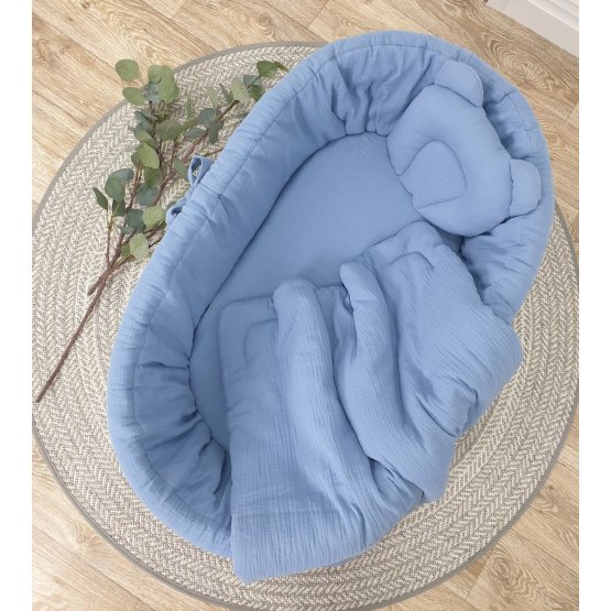 Pleteni set posteljine - plavi