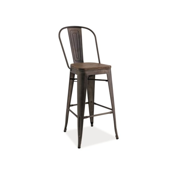 Barová židle LOFT ořech/grafit