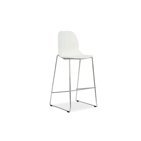 Barová židle ITALO H-2 chrom/ bílá