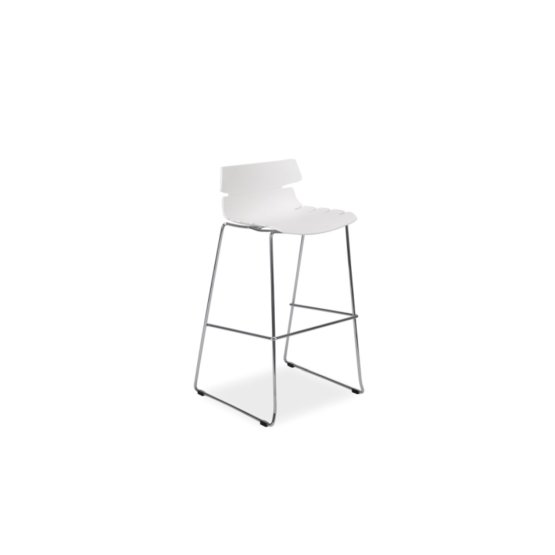 Barová židle FERRO H-2 chrom/ bílá
