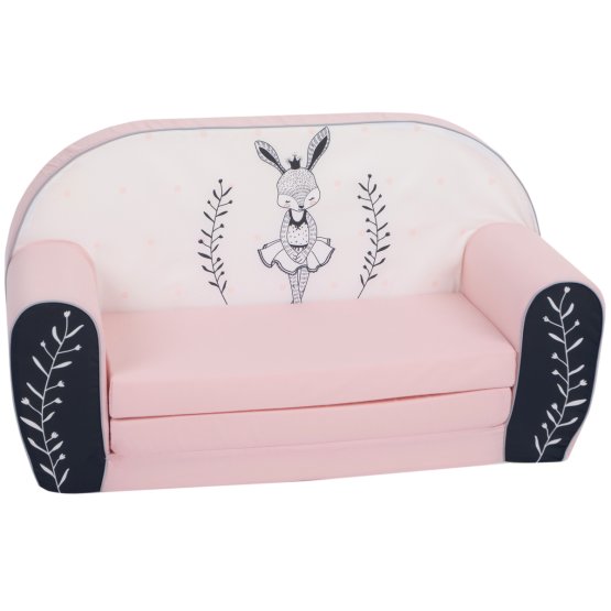 Dječji kauč Bunny Ballerina - bijelo-roza
