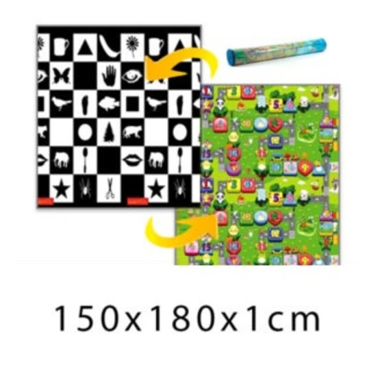 Dětský pěnový koberec - Šachovnice + číselná ulička 150x180x1