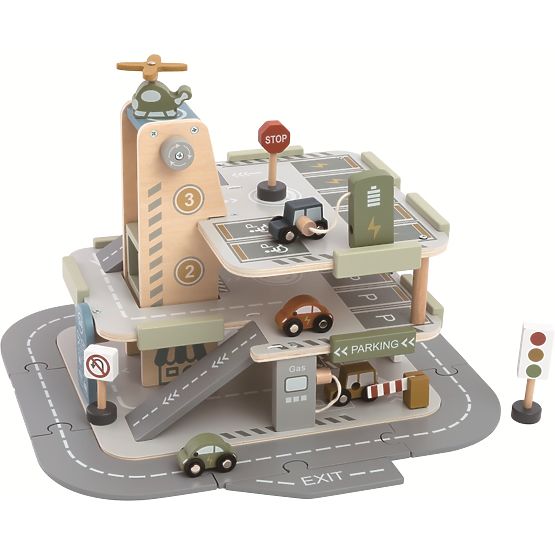 2Kids Toys Drvena garaža s cestom