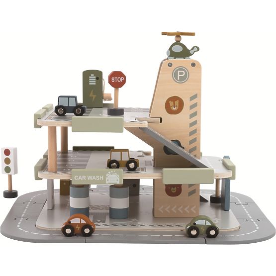 2Kids Toys Drvena garaža s cestom