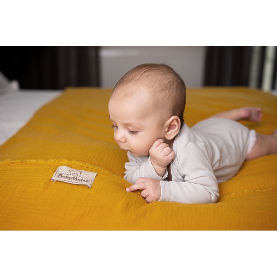 3-dijelna posteljina od muslina Heavens - senf