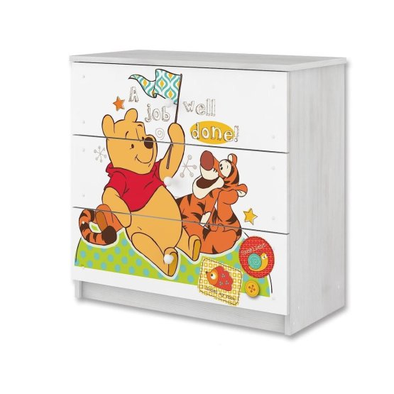 Dječja komoda Winnie the Pooh i tigar - dekor norveški bor