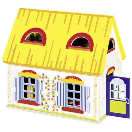Seoska kuća za lutke s namještajem