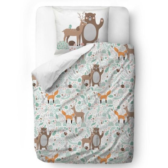 Gosp. Posteljina Little Fox Prijatelji životinja - deka jastuk 100 x 130 cm: 60 x 40 cm