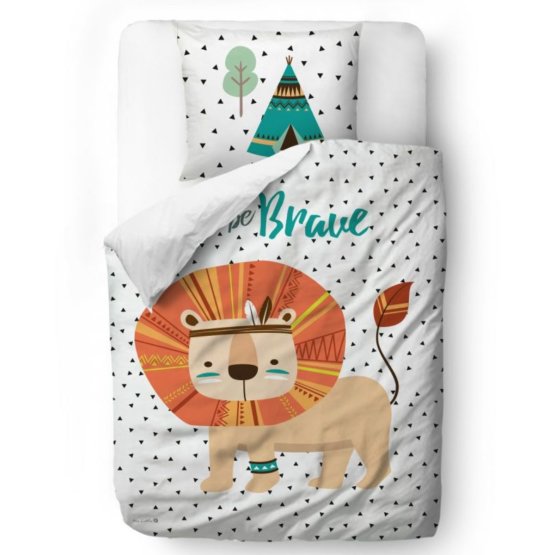 Gosp. Little Fox posteljina Hrabri lav - pokrivač: jastuk 100 x 130 cm: 60 x 40 cm