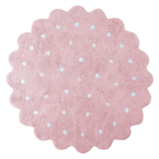 Okrugli tepih Mali biskvit - ružičasti