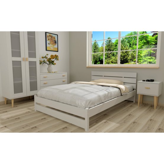 Drveni krevet Max 200 x 120 cm - bijeli