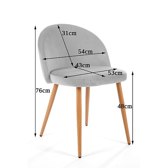 4 x Baršunasta tapecirana stolica SJ.075 Plava