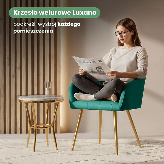 4x Tapecirana stolica s kvadratnim prošivanjem Boja Boce Zelena LUXANO Zlatne noge