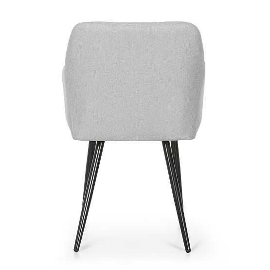 4x Tapecirana stolica s kvadratnim prošivima Svijetlo Siva LUXANO Crne noge tkanina Lumos