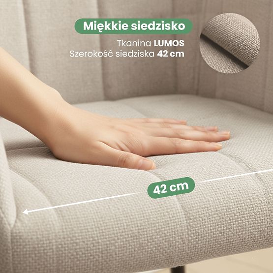 4x Tapecirana stolica s kvadratnim prošivom Bež LUXANO Crne noge tkanina Lumos