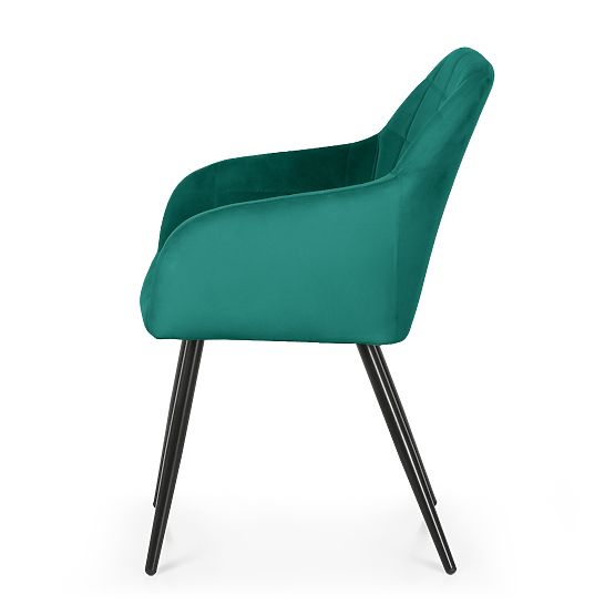 4x Tapecirana stolica s kvadratnim prošivom Boja Boce Zelena LUXANO Crne noge