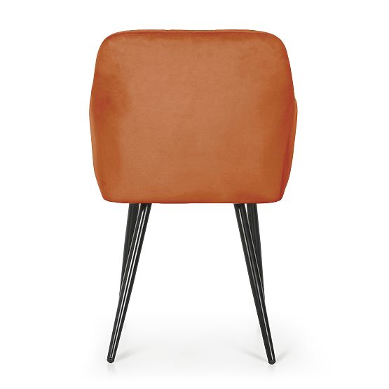 6x Tapecirana stolica s kvadratnim prošivom Bakrena LUXANO Crne noge