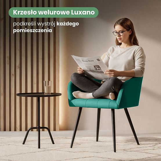 6x Tapecirana stolica s kvadratnim prošivom Bočica Zelena LUXANO Crne noge
