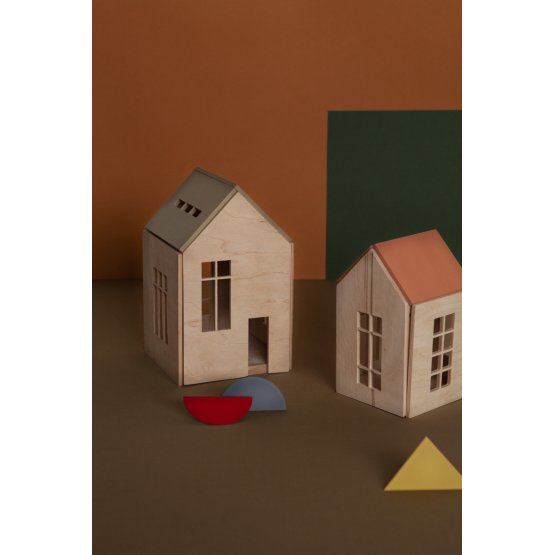 Magnetna Montessori drvena kućica - kaki