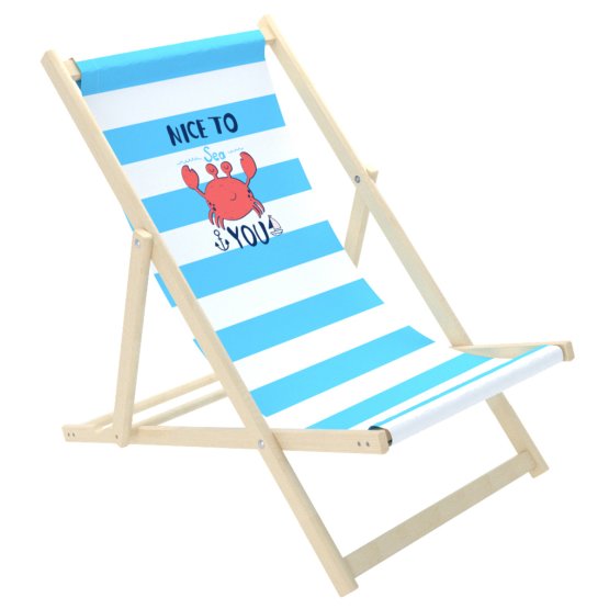 Dječja ležaljka za plažu Krab - plavo-bijela