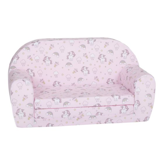 Dječja sofa Jednorog i duga - ružičasta