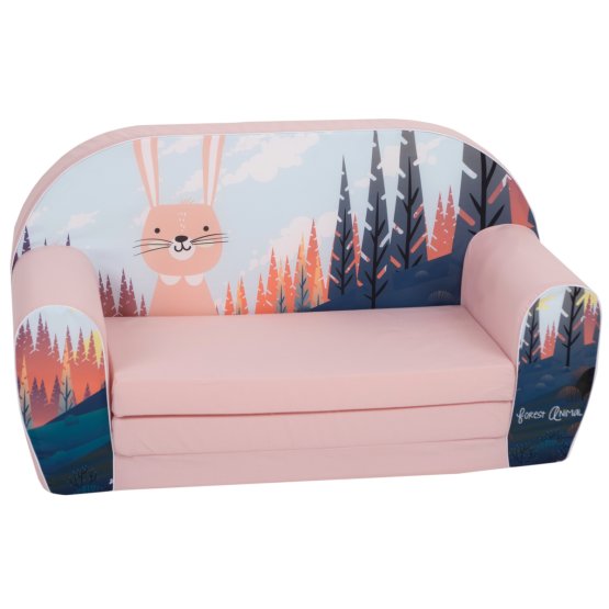 Dječji kauč Zeko u šumi - ružičasti