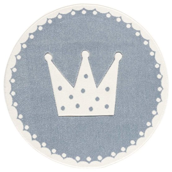 Dětský koberec Crown - modro-bílý