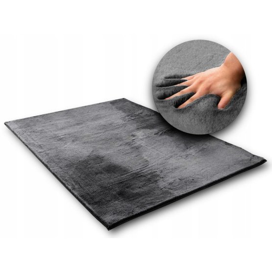 Zečja svilena tepih - tamno siva