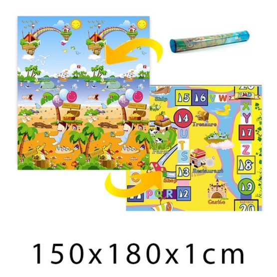 Dječji tepih od pjene Magic Island + društvena igra 150x180x1 cm