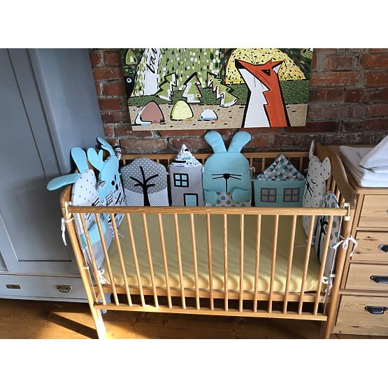 Baby Dream - Modularni krevetić mantinel - sivo-plavi