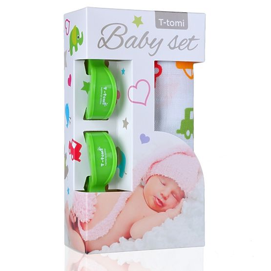 Baby set - bambusová osuška  + kočárkový kolíček