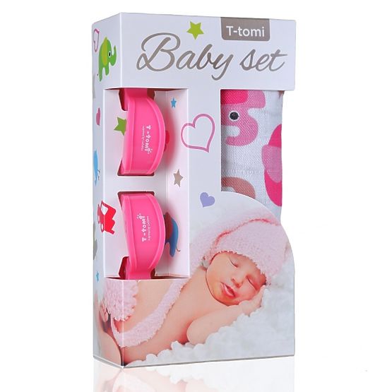 Baby set - bambusová osuška  + kočárkový kolíček