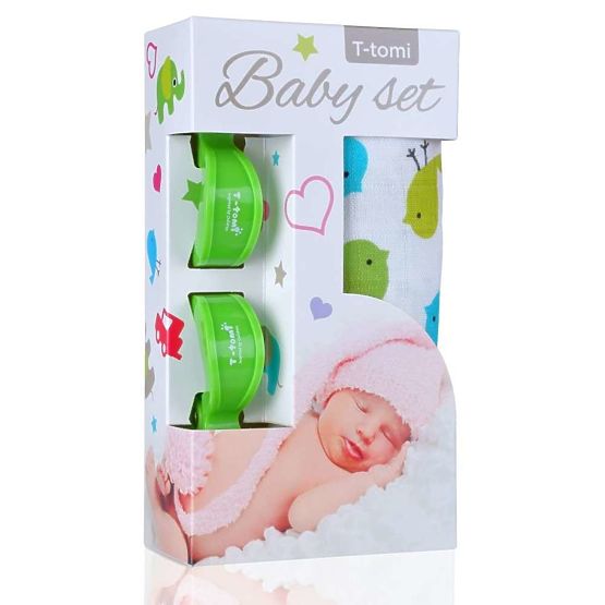 Baby set - bambusová osuška  + kočárkový kolíček
