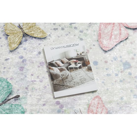 BAMBINO 1610 dječji tepih za pranje Leptiri protuklizni - krem