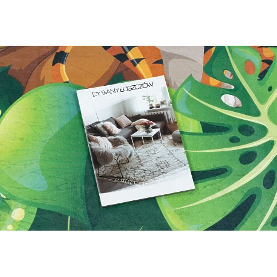 BAMBINO 2651 tepih za pranje Životinje, džungla za djecu protuklizni - zelena / smeđa