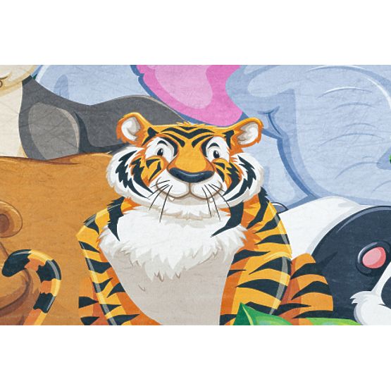 BAMBINO 2651 tepih za pranje Životinje, džungla za djecu protuklizni - zelena / smeđa