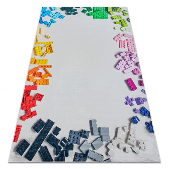 BAMBINO 38480 dječji tepih za pranje Protuklizna građevna igračka - siva / žuta