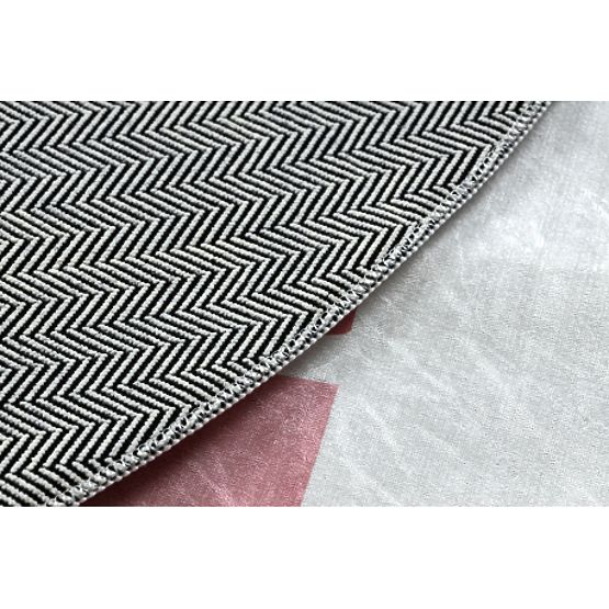 BAMBINO 47810 okrugli tepih za pranje Duga, točkice za djecu protuklizni - bijela / ružičasta