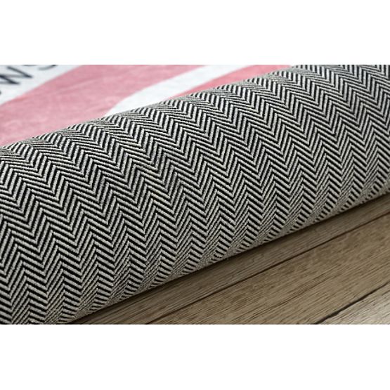 BAMBINO 47810 okrugli tepih za pranje Duga, točkice za djecu protuklizni - bijela / ružičasta