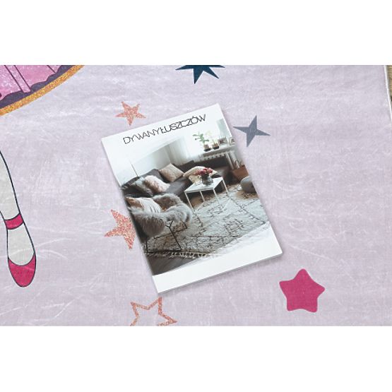 BAMBINO 48060 tepih za pranje Princeza, zvijezde za djecu protuklizni - ružičasti