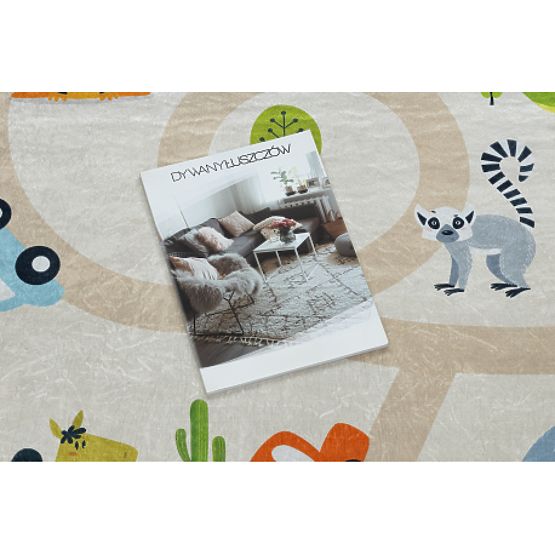 BAMBINO 50230 tepih za pranje Zoološki vrt, ulica za djecu protiv klizanja - bež / zelena