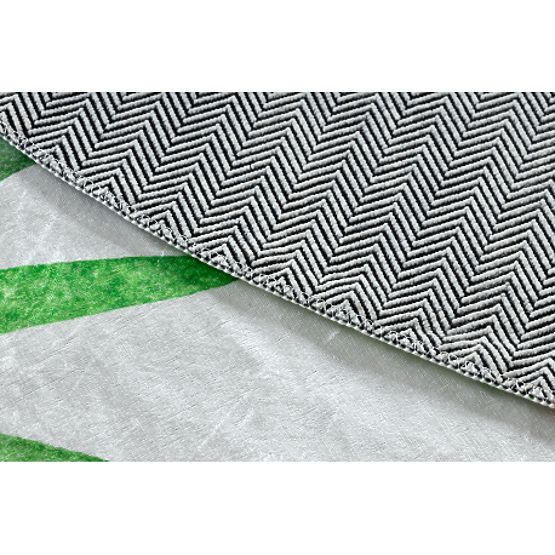 BAMBINO 54090 okrugli tepih za pranje Životinje, Afrika za djecu protuklizni - bijela / zelena