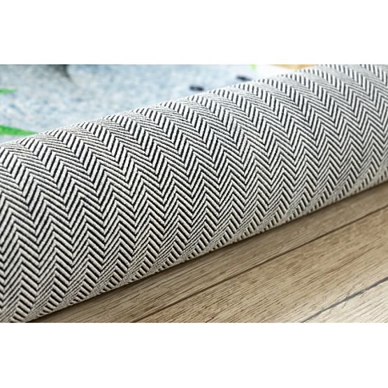 BAMBINO 54090 okrugli tepih za pranje Životinje, Afrika za djecu protuklizni - bijela / zelena