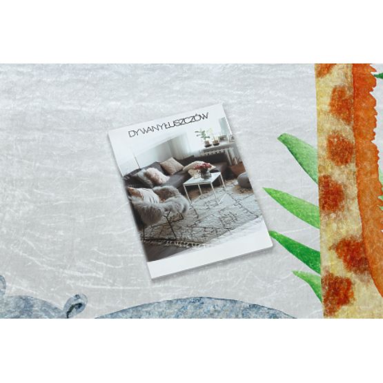 BAMBINO 54090 tepih za pranje Životinje, Afrika za djecu protuklizni - bijela / zelena