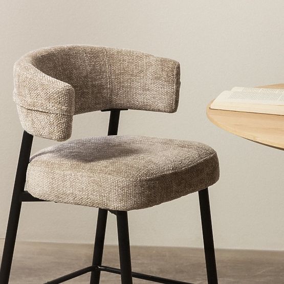 Barska stolica Rosario bež/crne noge