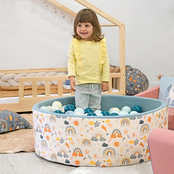 Suhi bazen s kuglicama Rainbow + 200 kuglica