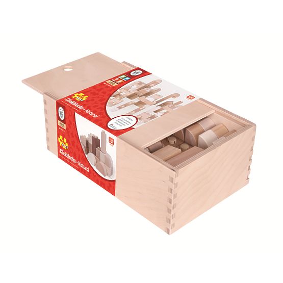 Bigjigs Baby Drvene kocke za spajanje - Natur set od 100 komada