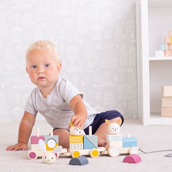 Bigjigs Baby Drveni vlak s životinjama - oštećena ambalaža