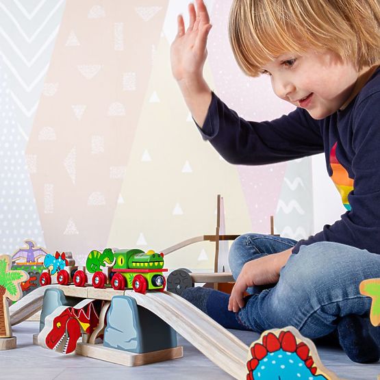 Bigjigs Rail Bridge s T-Rexom